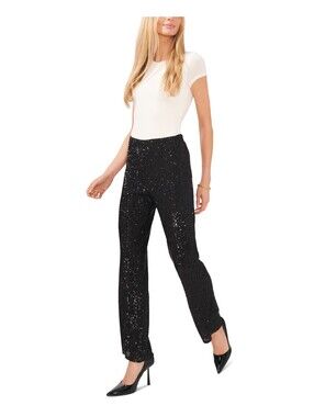 Womens Sequined Polyester Flared Pants Size L